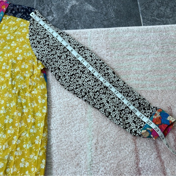 NWT NATURAL LIFE Floral Patchwork Long Sleeve Maxi Shirt Dress SZ Medium Spring - Picture 10 of 11